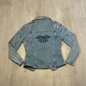 Vintage Harley Davidson Biker Blues Denim Jacket